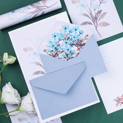 6PCS Flower Floral Letter Envelopes Set